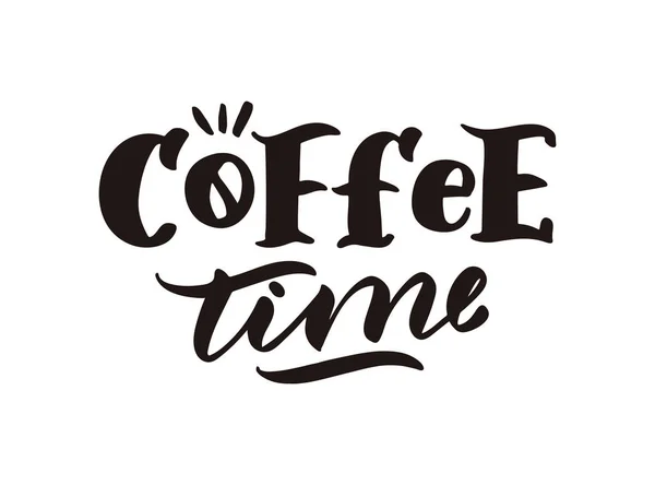 Logo Calligraphie Créative Avec Café Sur Fond Blanc — Image vectorielle