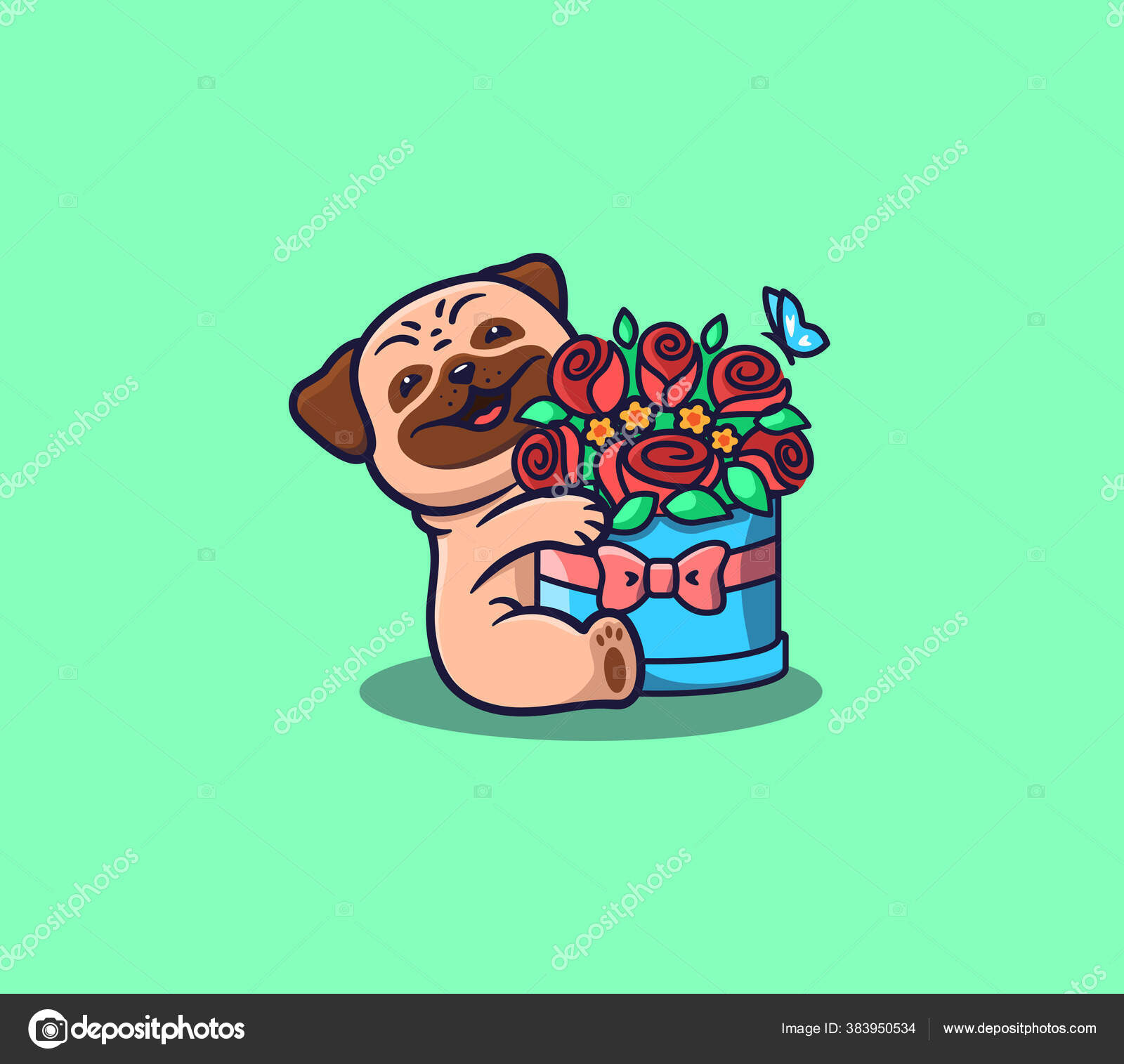 이름은 꽃달린 강아지 . 로고 형 생일 축하 해 스톡 벡터 - ©Lettering_Logo 383950534, image size:1600x1515