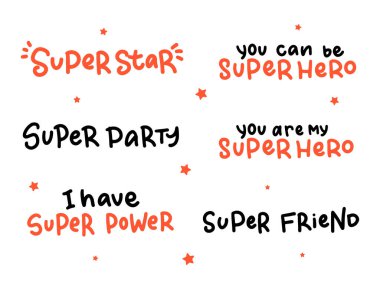 Beyaz arkaplandaki süper partiler için harf dizisi.