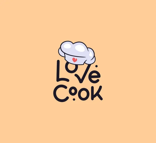 Het logo - Love cook en populaire letterzin. — Stockvector