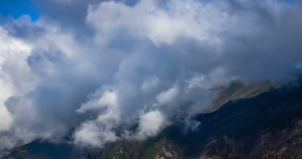 Timelaspe shot of Cloud waterfall in Western Sichuan, Sichuan, Chine — Video