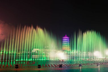  Changan Kulesi. Burası xi 'uluslararası bir bahçecilik fuarı, Changan Kulesi. Turistik tatil köyü