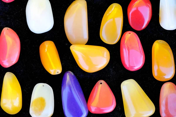 Many colorful jade stones in chinese market