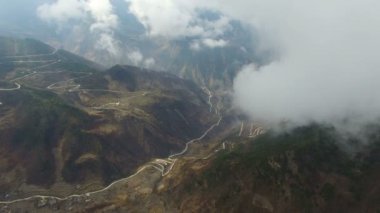 Batı Sichuan,Sichuan, Çin'de manzaranın havadan çekilmiş görüntüsü