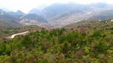 Batı Sichuan,Sichuan, Çin'de manzaranın havadan çekilmiş görüntüsü