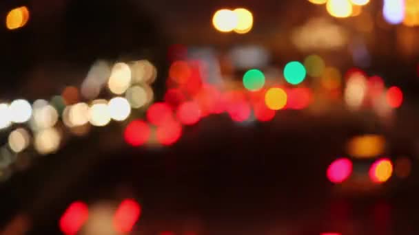 Дефокусоване світло автомобілів, Китай, Шеньсі, Китай — стокове відео