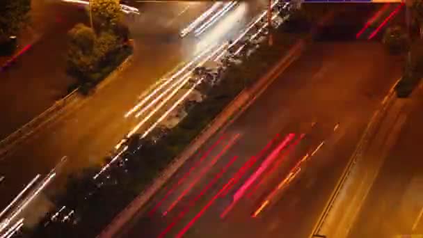 Timelapse de escena de la calle por la noche, xian, shaanxi, China — Vídeo de stock