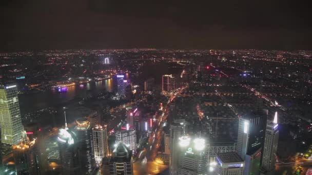 밤에 상하이 도심의 타임 랩스 비디오 — 비디오