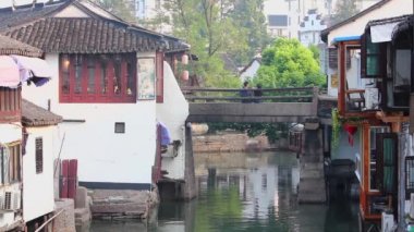 Şangay Çin-Eylül 09 2013,Zhujiajiao Antik Kenti Şangay Venedik denir