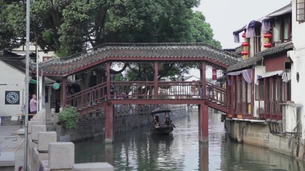 Shanghai China-Sep 09 2013,Zhujiajiao Ancient Town called Shanghai Venice — Stock Video