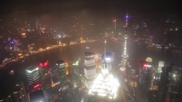 Šanghaj, Čína-11. září 2013: letecký pohled na obchodní centrum Lujiazui, Šanghaj. Čína — Stock video