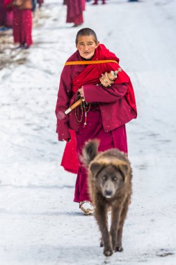 Seda,sichuan,china-Mar 08,2016,Seda Budizm Koleji'nde Keşişler
