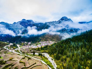 Gannan' da Zhagana'nın havadan görünümü, Çin Gansu