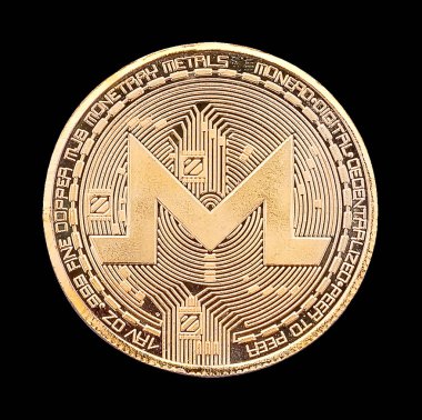 İzole Cryptocurrency fiziksel altın Monero para