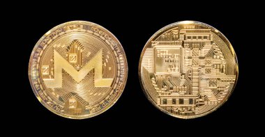 İzole Cryptocurrency fiziksel altın Monero para