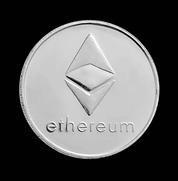 Ethereum Isolated Black Background — Stock Photo, Image