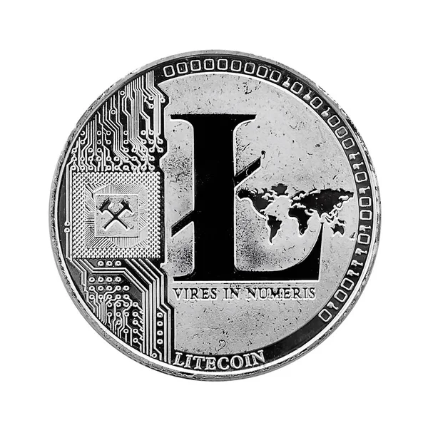 Litecoin Ltc sikke üzerinde beyaz izole