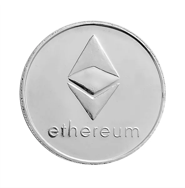 Ethereum Απομονωμένα Λευκό Φόντο — Φωτογραφία Αρχείου