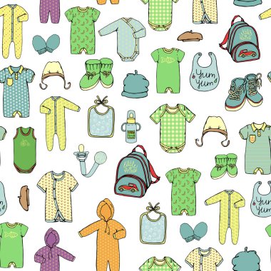 Çocuk giysilerinin vektör dikişsiz deseni