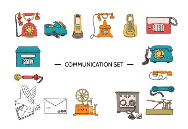 Retro phone set clipart