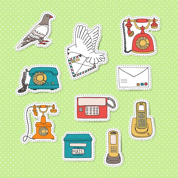 Retro phone set — Stock Vector