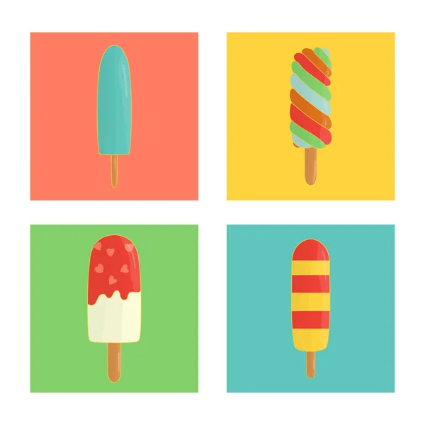 Vector set of colorful ice-cream — Stock Vector