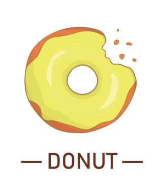 Renkli çörek Vektör illüstrasyon. Renkli donut izole