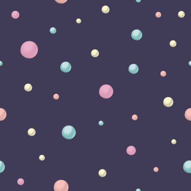 Renkli daireler ile vektör dikişsiz desen. Büyülü tek boynuzlu at