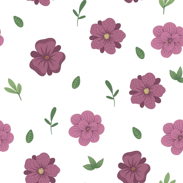 Vektor floralen nahtlosen Hintergrund. flache einfache trendige Illustration — Stockvektor