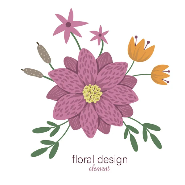 Vektor florales rundes dekoratives Element. flache trendige Illustration — Stockvektor