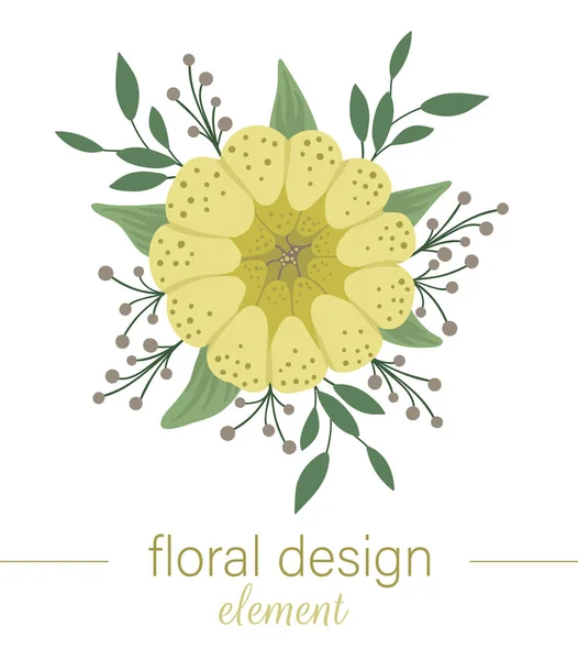 Vector floral rotund element decorativ. Trase manual la modă plat i — Vector de stoc