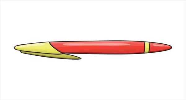 Tükenmez Kalem Simgesi Beyaz Arka Planda Izole Edilmiş Vektör Renkli — Stok Vektör
