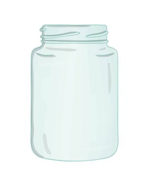 Vektör cam kavanoz ikonu. Şirin esrar suluboya tarzı illüstrasyon.