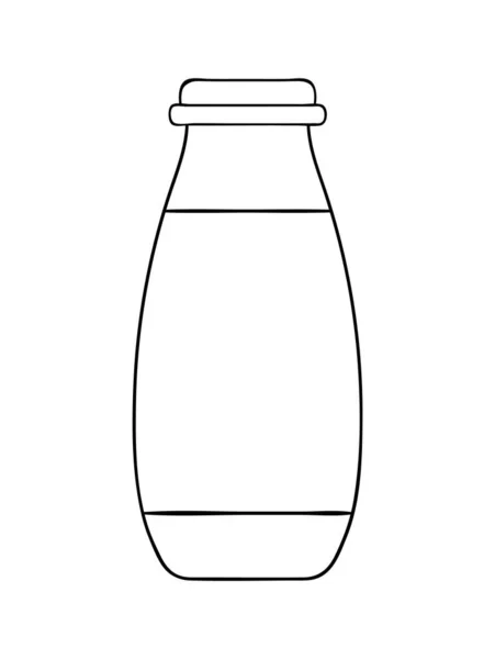 Значок Векторной Линии Йогурта Ручной Рисунок Органических Свежих Молочных Продуктов — стоковый вектор