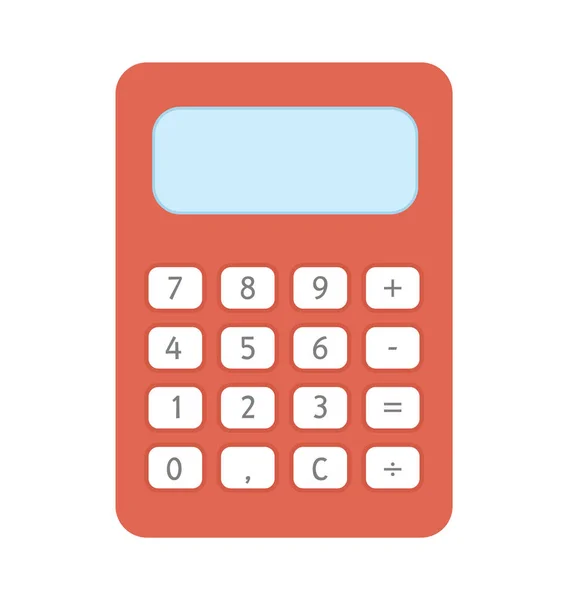 Vector Calculator Icon Back School Educational Clipart Cute Flat Style — Stock Vector