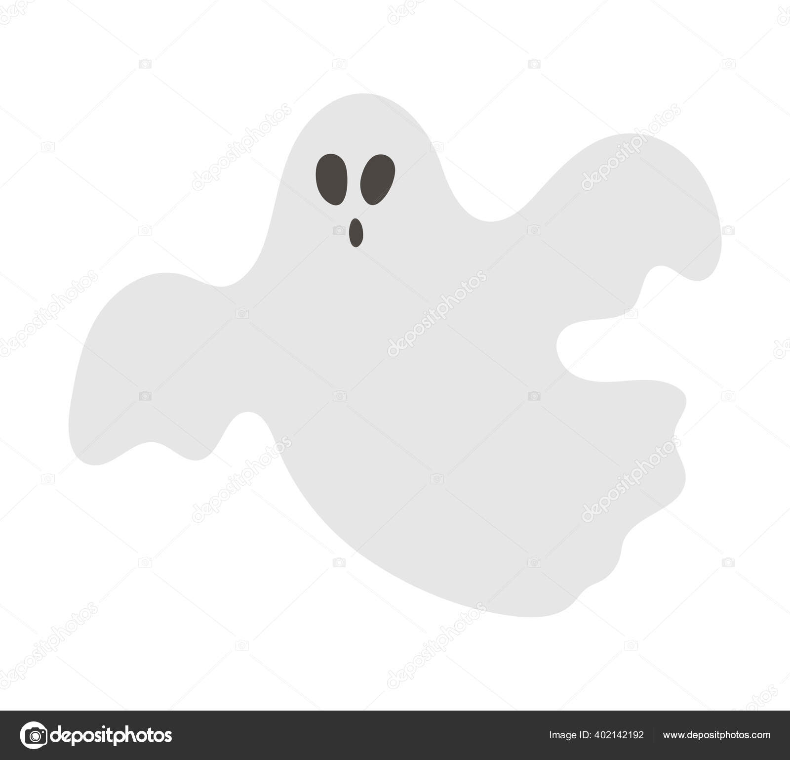 projeto de fantasma branco engraçado de halloween em um fundo preto.  fantasma com design de forma