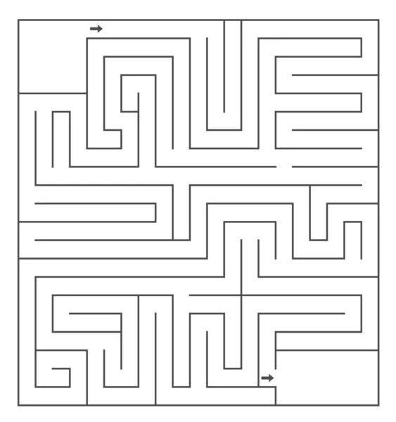 Modèle Labyrinthe Vectoriel Labyrinthe Blanc Noir Isolé Sur Fond Blanc — Image vectorielle