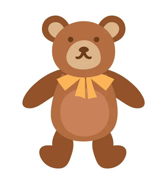 Urso Pelúcia Vetorial Isolado Fundo Branco Bonito Brinquedo Animal Ilustração — Vetor de Stock