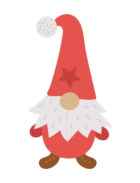 Gnome Natal Escandinavo Bonito Isolado Fundo Branco Personagem Ano Novo —  Vetores de Stock