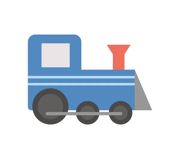 白い背景に隔離されたベクトルおもちゃの列車 子供のためのかわいいエンジンイラスト 子供のための面白い輸送オブジェクト — ストックベクタ