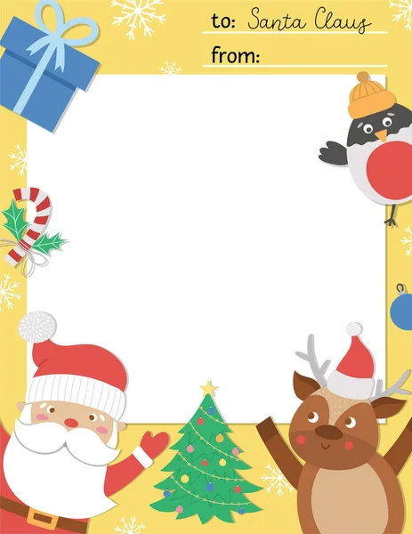 Noel Baba Şablonuna Vektör Mektubu Güzel Bir Noel Kartı Tasarımı — Stok Vektör