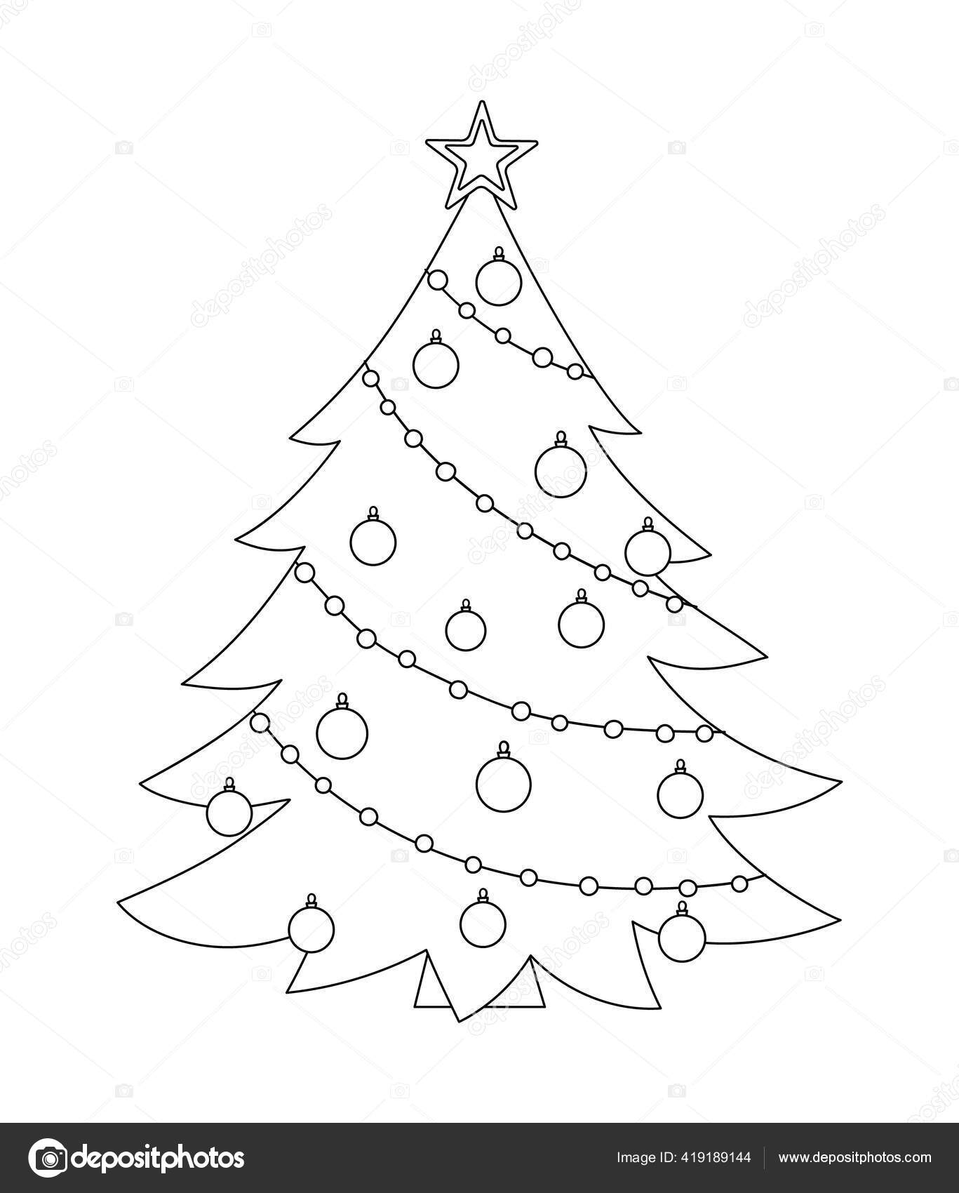 흰색으로 크리스마스 트리는 배경에 분리되어 상징에 재밌는 그림이군 아이콘 페이지 스톡 벡터 - ©LexiClaus 419189144, image size:1367x1700