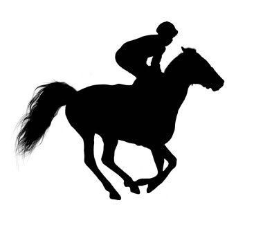 beyaz arka plan üzerinde izole at yarışı jokey