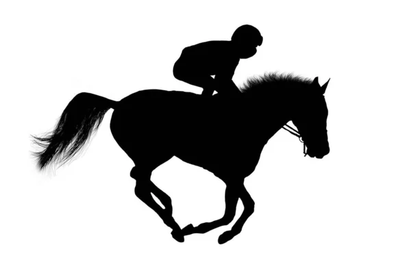 Horse Racing Jockey Isolated White Background — Stock Photo, Image