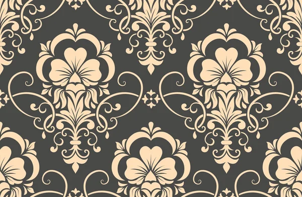 Damast nahtloses Musterelement. Vector klassischen Luxus altmodischen Damast Ornament, königliche viktorianische nahtlose Textur für Tapeten, Textilien, Verpackung. Vintage exquisite florale Barockvorlage. — Stockvektor