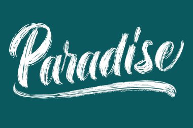 Cennet 'in el çizimi harfleri. Zarif izole edilmiş modern el yazısı. Vektör Mürekkebi çizimi. Beyaz arka planda tipografi posteri. Kartlar, davetiyeler, baskılar vs.