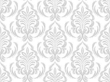 Damask kusursuz desen elementi. Vector klasik lüks, eski moda İspanyol süsü, duvar kağıtları, tekstil, ambalaj için kraliyet Victoria dönemi kusursuz dokusu. Klasik, zarif, çiçekli barok şablonu..