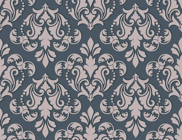 Elemento de patrón sin costuras Damasco. Vector clásico de lujo antiguo ornamento de damasco de moda, textura real victoriana sin costuras para fondos de pantalla, textil, envoltura. Plantilla barroca floral exquisita Vintage. — Archivo Imágenes Vectoriales