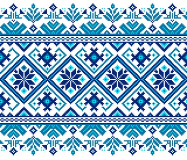 Ukrayna folklorik desensiz süslemesinin vektör çizimi. Etnik süs. Sınır elemanı. Geleneksel Ukraynalı, Belarus halk sanatı işlemeli desen - Vyshyvanka