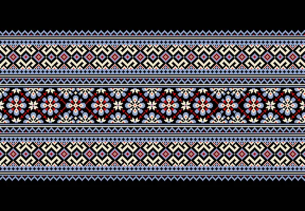 Vektor Illustration der ukrainischen Folk nahtlose Muster Ornament. Ethnische Zierde. Grenzelement. Traditionelle ukrainische, weißrussische Volkskunst Strickmuster - Vyshyvanka — Stockvektor